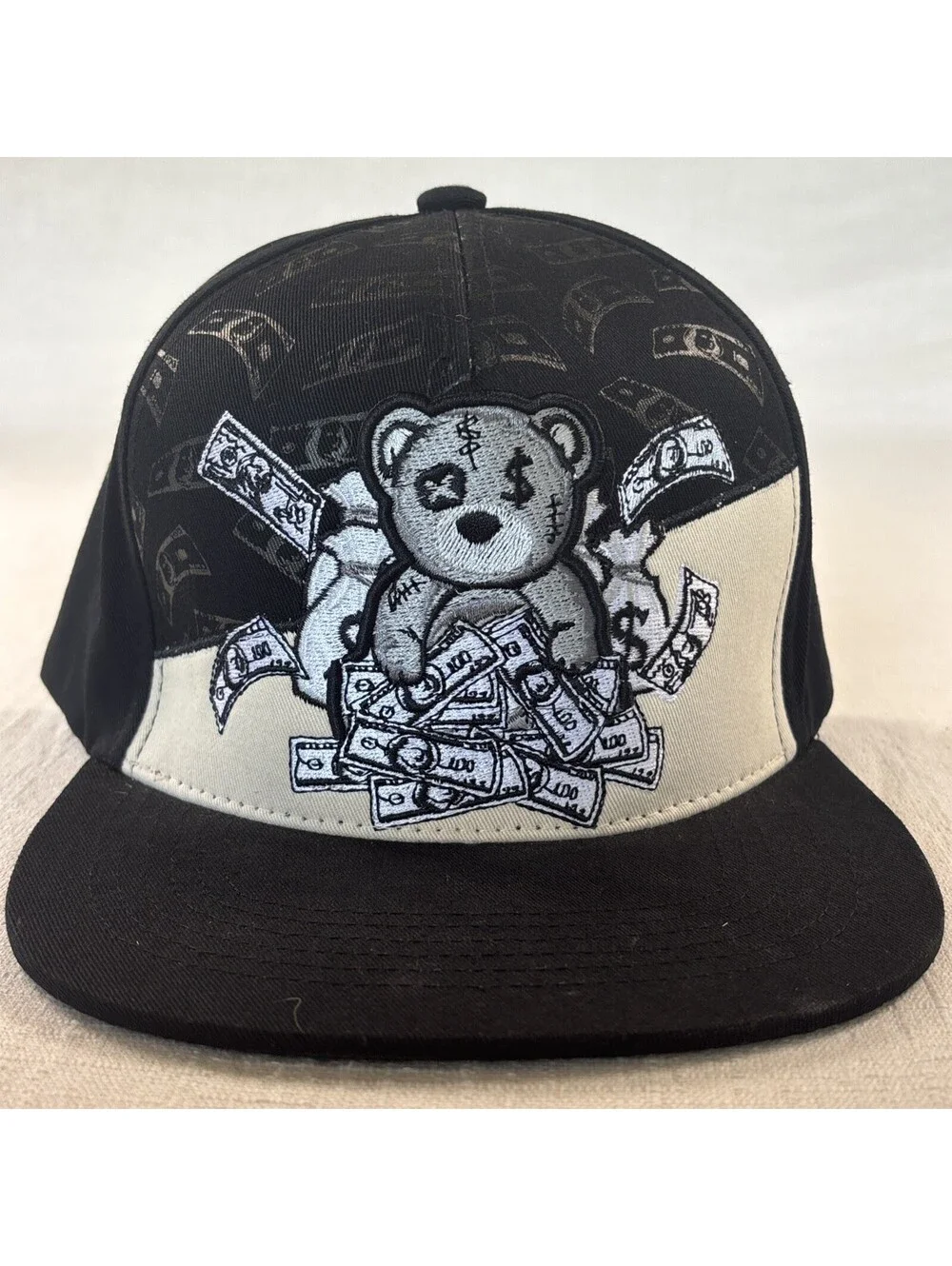 Self Made New Leader TL Embroidery Bear Money Snapback Hat Adult Adjustable Cap